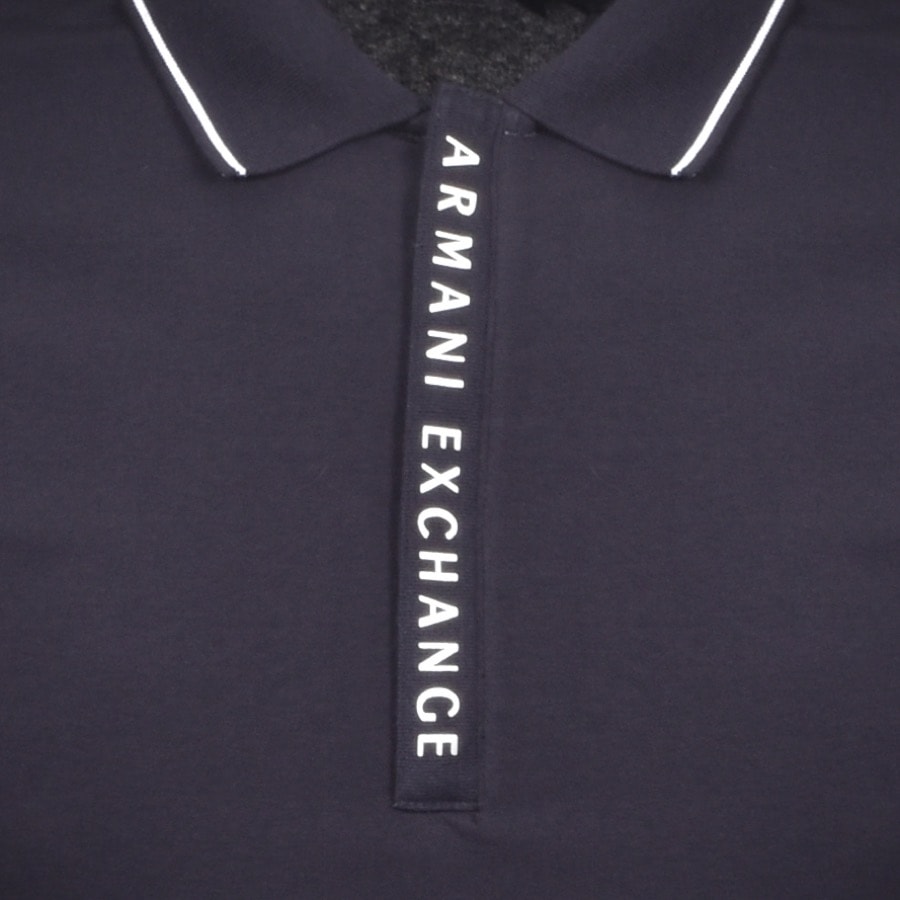 Alternative Image for ProductArmani Exchange Short Sleeved Polo T Shirt Navy3